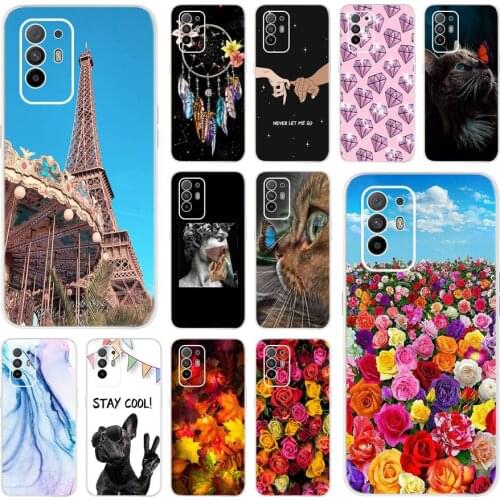 For Oppo A94 Case OPPOA94 F19 Pro Flower Cover Soft Silicone Funda For OPPO F19 Pro Plus 5G Reno5 Z Cases Reno5 F Cover 2021 New