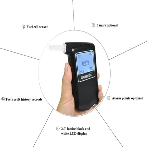High precision high accuracy Digital Fuel cell sensor breath alcohol tester Breathalyzer AT-868F for driving