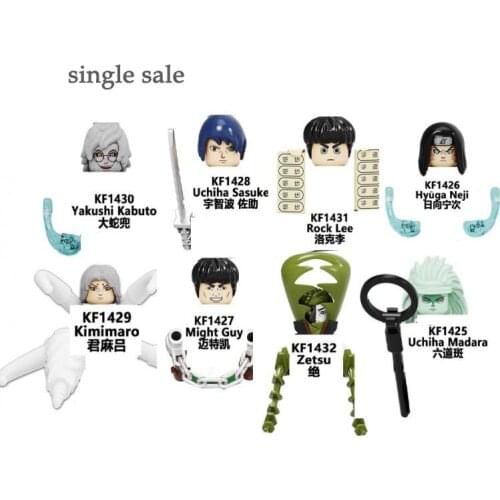 1Pcs Sale Narutoed Mini Figure Uchiha Madara Hyuga Neji Might Guy Uchiha Sasuke Bricks Building Blocks Assembled Toys Kf6126
