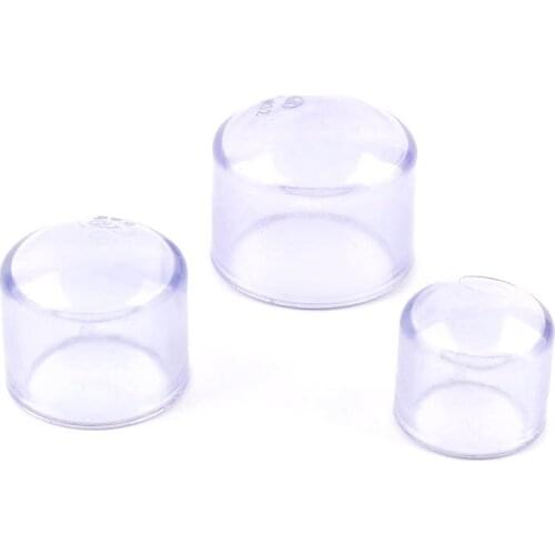 1pc Inner Dia 20/25/32mm PVC Transparent Pipe End Blue Plastic Tube End Pipe Fittings for Garden Irrigation PVC Pipe End