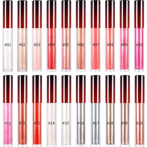 10 Piece Pearly Shiny Moisturizing Metallic Private Label Lip Gloss Pigment Glitter Lipgloss Custom Wholesale No Logo Bulk