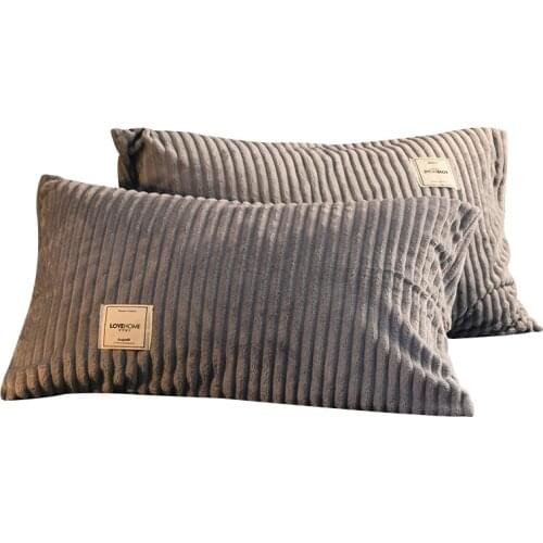 Soft Warm Pillow Cases Thicken Coral Fleece Pillow Cover 2PCS 48*74cm Unstuffed Home Decor Winter Sleeping Pillowcase