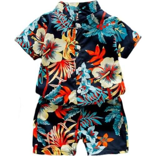 2021 Summer Clothing for Boys Kids Clothes Girls Leaf Flower Print Baby Boy Clothes Set Toddler Girl Outfits Kids Tracksuit