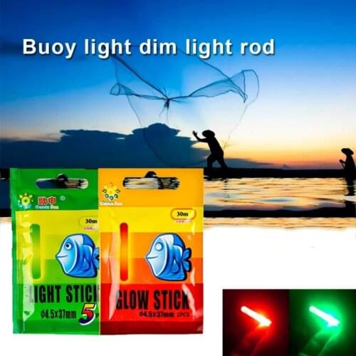 5 Bags Night Fishing Light Stick Waterproof Electronic Glow Stick Fishing Rod Fishing Float Bobbers Tackle Accessory 15/30/50mm