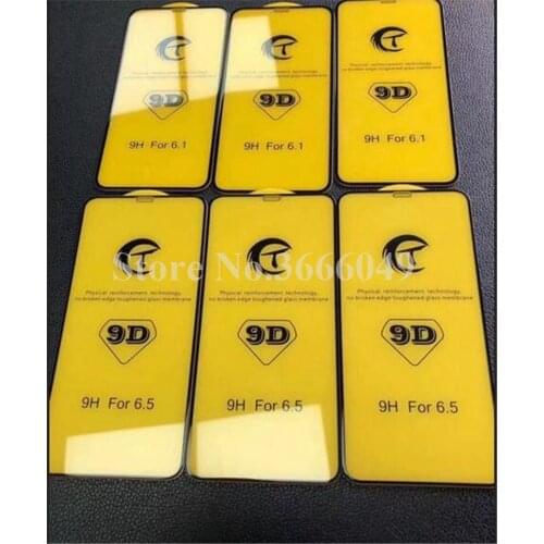 500pcs 9D Full Cover Tempered Glass For iPhone XS XR XS max 6 7 8 plus X Curved Edge 9H Screen Protector Film