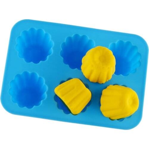 6-Cavities Silicone Cake Mold DIY Reusable Professional Muffin Mold Cake Pudding Baking Mold Slicone Cake Decorating Tools Mold