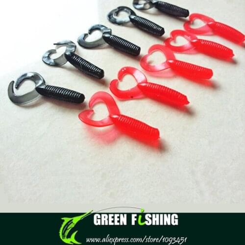 Free shipping 35mm 300pcs/lotsoft worms double tail grubs baits for fishing lure two tails lures grub twintail grub lures