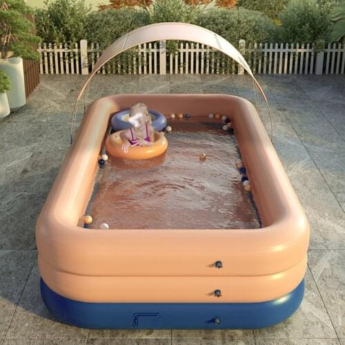 Wireless Inflatable Swimming Pool Thick Lounge Pool Summer Water Party Supply For Baby Kids Adult Family For Outdoor Garden Pool