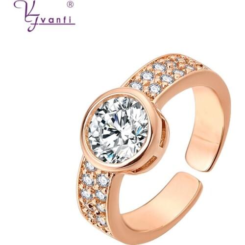 Kfvanfi Rose Gold White Three Colors Ring For Gift Fashionable European American Wind Jewelry