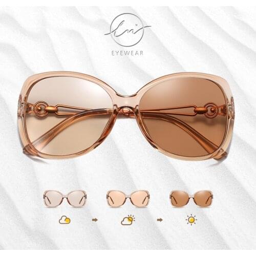 LM Photochromic Sunglasses Women Vintage Oversize Polarized Chameleon Lens New Luxury Sun Glasses Ladies lunette de soleil femme