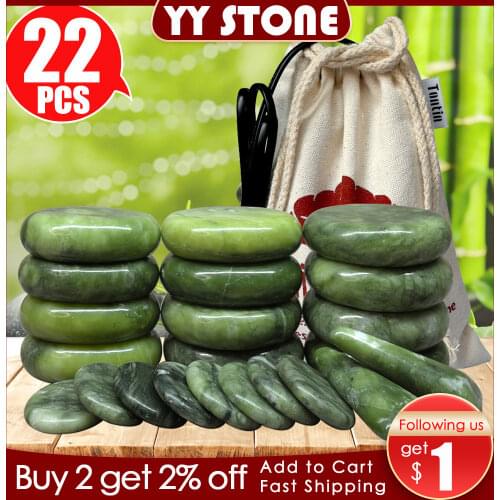 Tontin Jade glaze hot stone massage Set massager back massageador Health Care stones for massage spine basalt lava stone spa