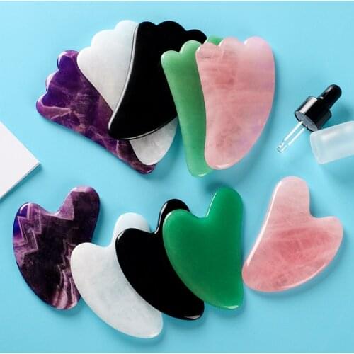 New Multicolor Natural Jade Facial Beauty Scraping Massage Tools Firm Skin Care Face Gua Sha SPA Physical Therapy Gue Che Roller