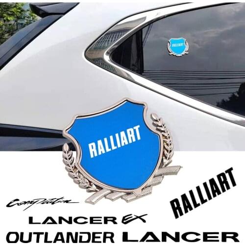 3D Metal Chrome Badge Sticker Car Styling Emblem Decal For Mitsubishi MIRAGE Lancer ASX Ralliart Competition car accessories