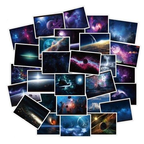 30Pcs Starry Sky Sticker Landscapes Decal on Laptop Luggage Notebook Car Guitar Luggage Racing Suitcase Stikers for Kids Toys