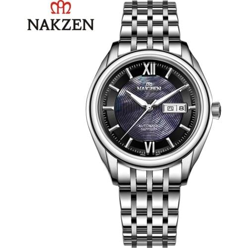 NAKZEN Mens Stainless Steel Watch