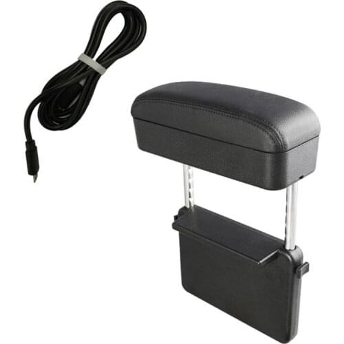Upgrade Car Armrest Box Storage Adjustable Car Elbow Support Case with USB Line F19A