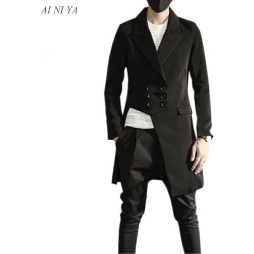 Autumn Groom Wedding Party Tuxedos Custom Made Double Breasted Long Suits For Men Peaked Lapel Male Blazers With Pants