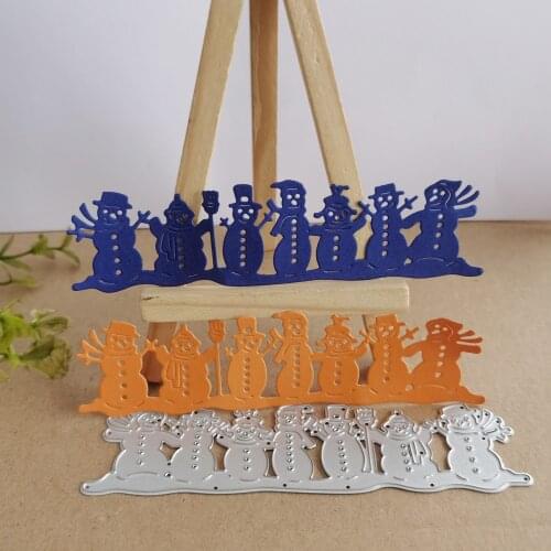 Metal cutting mould A row of snowman scraping paper craft manual card stamping art cutting machine in winter