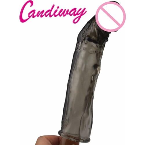 Realistic cock Sleeve Penis shape Bolder Extender Reusable delay Condom for men sex toys dildo cover prezervatif condoms