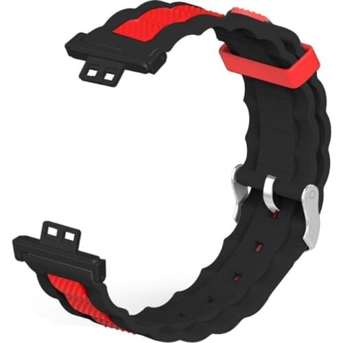 Sport Watch Band Wave Pattern Soft Silicone Wristband Strap For-Huawei Watch Fit Watch