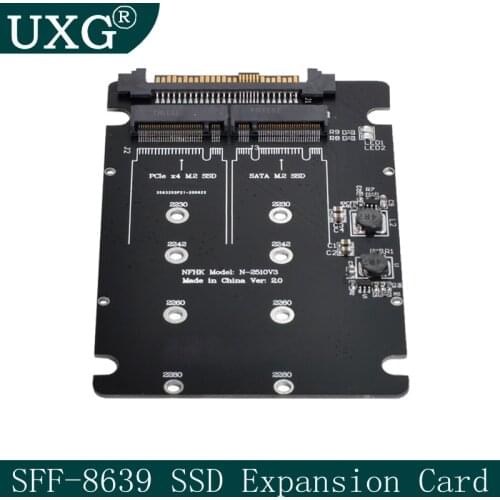 SFF-8639 NVME U.2 to Combo NGFF M.2 M-key SATA PCIe SSD Adapter for Mainboard Replace SSD 750 p3600 p3700