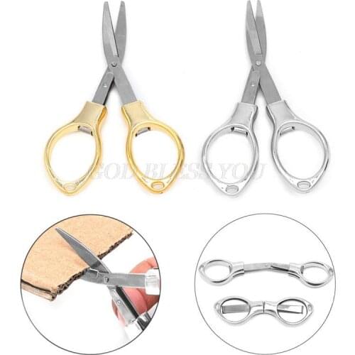 EDC Folding Camping Stainless Steel Scissors Keychain Fishing Scissor Pocket Mini Cutter Crafts Sewing Safe Drop Shipping