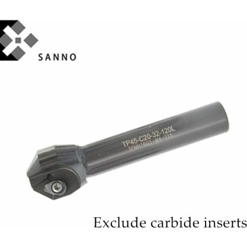 TP30 / 45 / 60 degree chamfering cutter TP60-20 C25 32-40-120 straight shank single side cutting tool holder for TPMN inserts