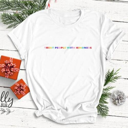 Hip Hop Styles T-shirt Treat People With Kindness Print Women Fine Line Love on Tour Ullzang T-shirt 90s Girls Graphic Tee