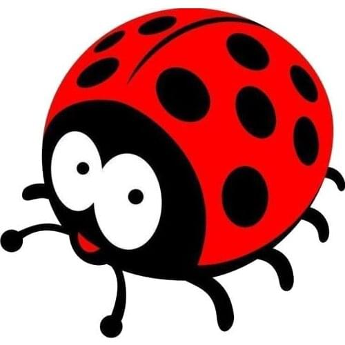 Funny Cute Ladybug Reflective KK Cover Scratches Car Sticker Pvc 12.4CM X 11.8CM