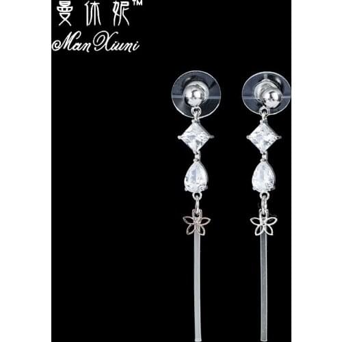 Manxiuni Women earrings Geometric Drop Long earrings with Flower boucle d'oreille femme Costume jewelry earrings