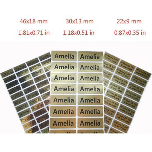 Golden Personalized Name Stickers Students Labels Personal Belonging Tag Customized Adhesive Waterproof Name Stickers