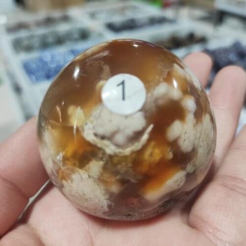 1pcs Natural Sakura Cherry Agate Quartz Crystal Quartz Crystal Sphere Ball Healing Decor Gifts Natural Minerals
