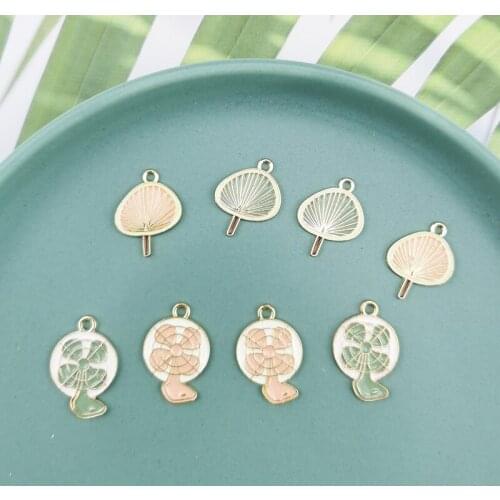 10pcs/lot 15*22mm Electric Fan Enamel Charms Metal Pendant Earring Fashion Zinc Alloy Charms For DIY Jewelry Making