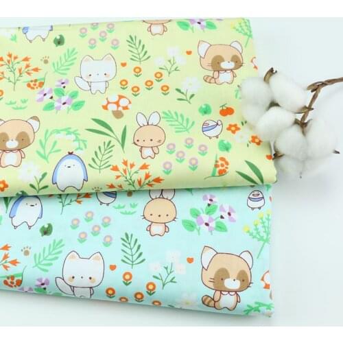 160cm*50cm flowers bunny cat cotton fabric DIY bedding apparel dress patchwork fabric kids handwork bedding cotton cloth tecido