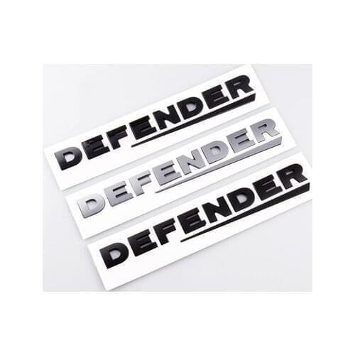 1X 3D Black Gray ABS Lettering Badge Emblem 90 110 Tailgate Sticker Defender Trunk Decal Car Logo