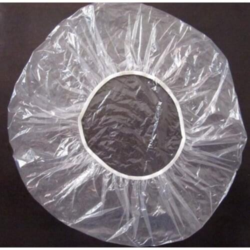 20pcs Spa Shower Bathing Elastic Transparent Cap Hair Salon Disposable Clear