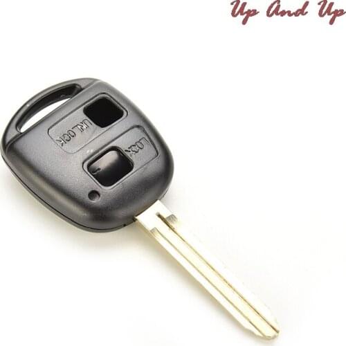 2016 Remote Key Shell Case for Toyota Avensis Yaris Auris 2 Buttons Key Cover With Button PadUncut Replacement Black