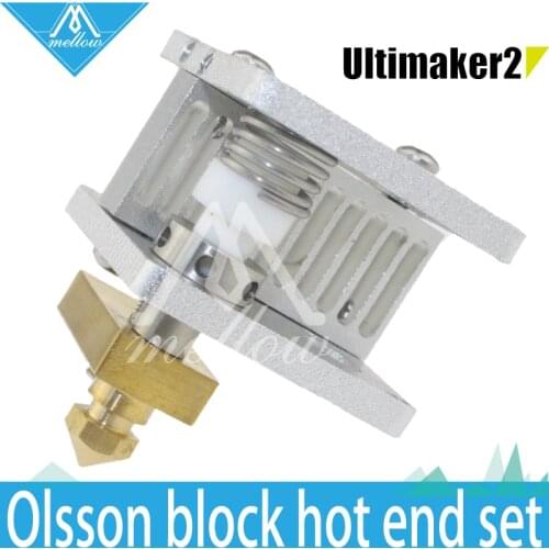 DIY 3D printer Heaterblock Ultimaker 2 + UM2 Extended Olsson block kit interchangeable nozzle+Heat Sink hotend for 1.75/3mm