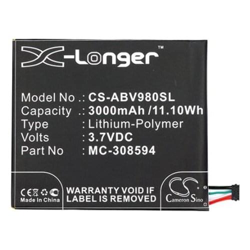 Cameron Sino 3000mAh battery for AMAZON Kindle Fire 7 5Tth Gen SV98LN MC-308594 Voltage: 3.7V Rate: 11.10Wh
