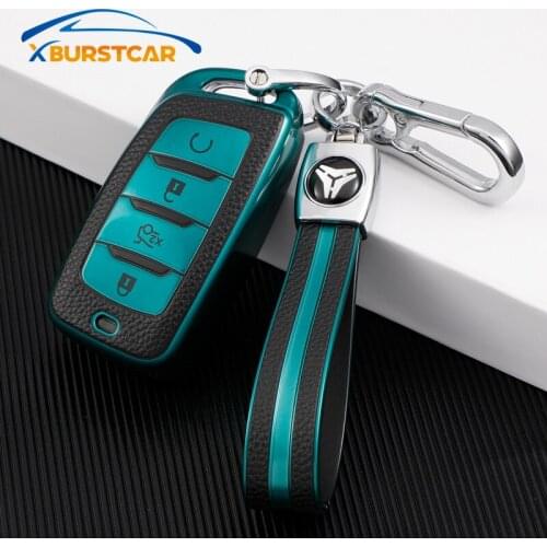 Auto Key Protector For Changan CS85 CS35 plus CS25 CS95 CS85 TPU Leahter Car Remote Key Case Cover Bag Shell Fob Holder Keychain
