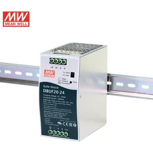 MEAN WELL DBUF20-24 24V 20A DIN Rail Type Buffer Module Supplementary device for regulated DC 24V power supply
