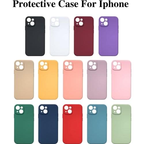 Color Phone Case TPU Protection Cute Matte Solid Candy Soft Cover For iPhone 12Pro Max 11Pro X XR 11 XS 7 8 6 6s Shockproof Case