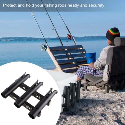 Fishing Rod Holder 3 Tube Wall Mounted Tough Rack Fishing Pole Bracket for Boat