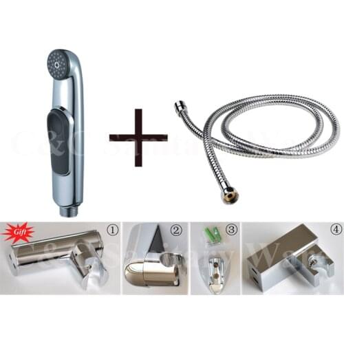 Holder As a Gift!!! ABS Chrome Spray Gun Handheld Shattaf Bidets - Free Shipping A1101S