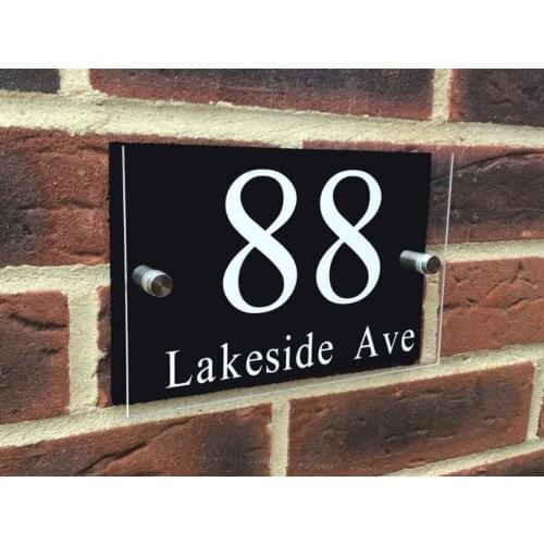 DIY House Number CONTEMPORARY GLOSS BLACK DECORATIVE HOUSE NUMBER SIGN PLAQUE / DOOR SIGN / NAME