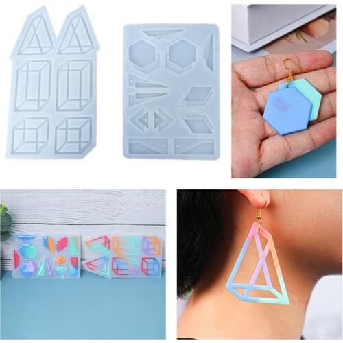 Geometry Earrings Epoxy Resin Mold Ear Drop Dangles Silicone Mould DIY Crafts Jewelry Pendant Ornaments Casting Tools