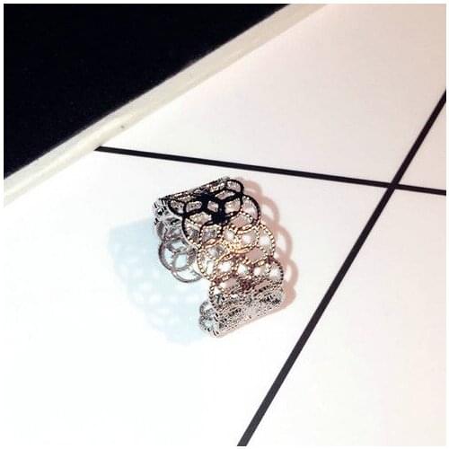 Geometric delicate opening ring womens fashion casual dress jewelry Korean version of the trend open jewelry lovers anniversary
