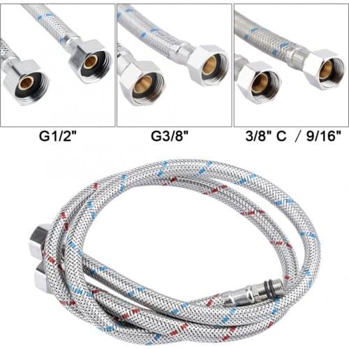 Flexible Tubes Flexible 2Pcs Stainless Steel Faucet Connector Flexible Water Supply Line Hoses Hot Cold Hose Sensor Line