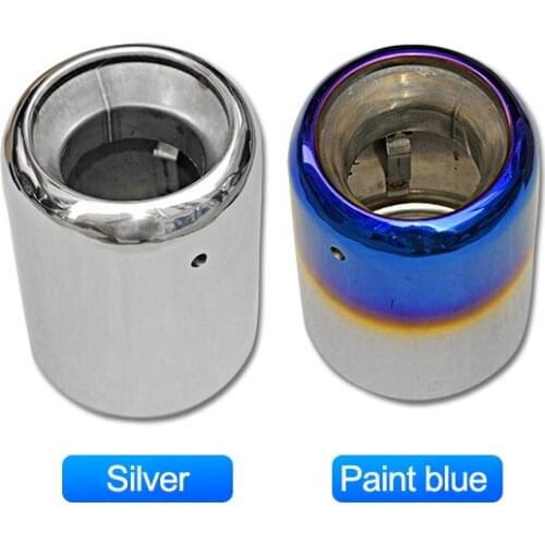 QHCP Car Exhaust Pipe Rear Tail Throat Liner Muffler 1Pcs Stainless Steel Silver Blue For Subaru Forester 2019 Car Accessories