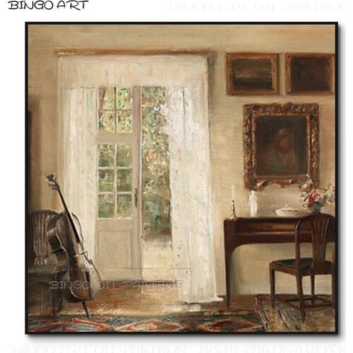 Artist Hand-painted High Quality Impressionist Inside Room Oil Painting on Canvas Beautiful Room Oil Painting for Wall Decor